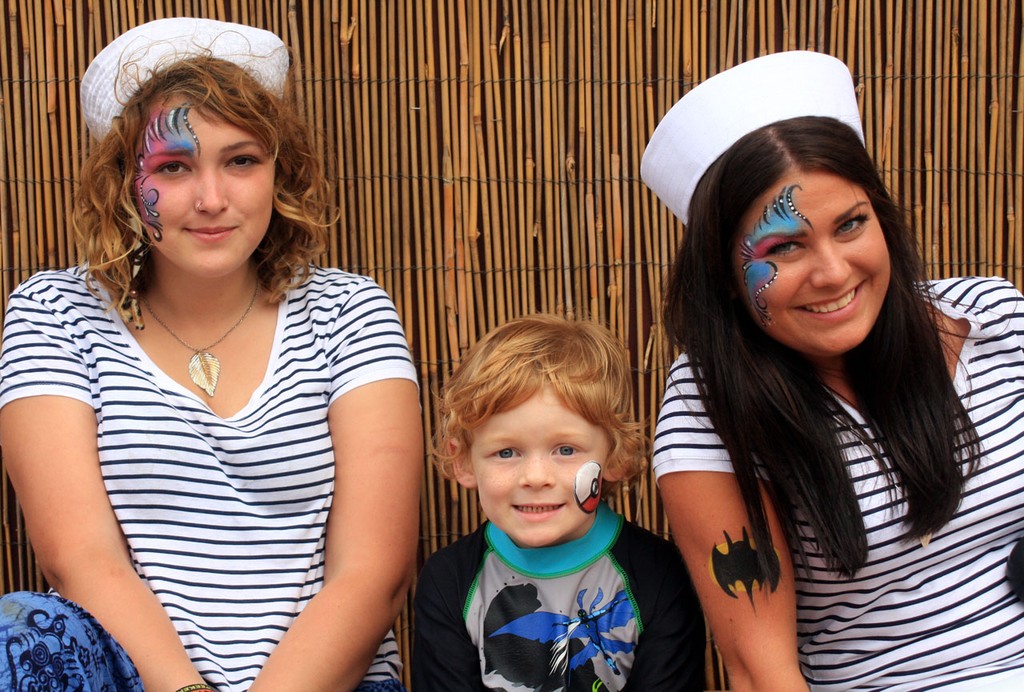 Kim Nelinder, Lochie, Jessica Gould at the Beach Party, Sunday. Sealink Magnetic Island Race Week 2011 ©  SW